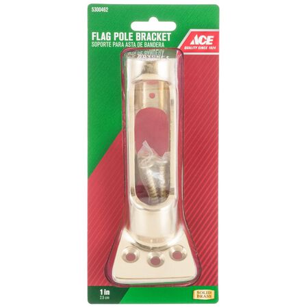 Ace 9 in. L Solid Brass Flag Pole Bracket Bright