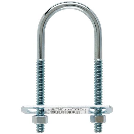 Hampton 5/16 in. X 1-3/4 in. W X 4-3/16 in. L Coarse Zinc-Plated Steel U-Bolt