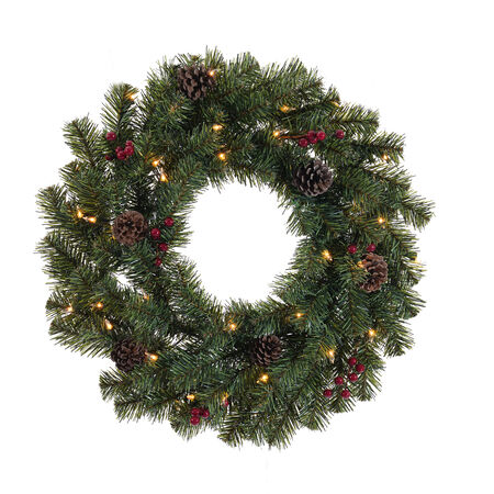 Celebrations 24 in. D Incandescent Prelit Warm White Christmas Wreath