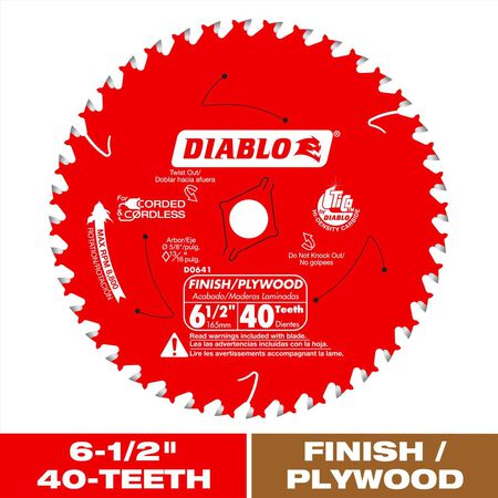 Diablo 6-1/2 in. D X 5/8 in. TiCo Hi-Density Carbide Finishing Saw Blade 40 teeth 1 pk