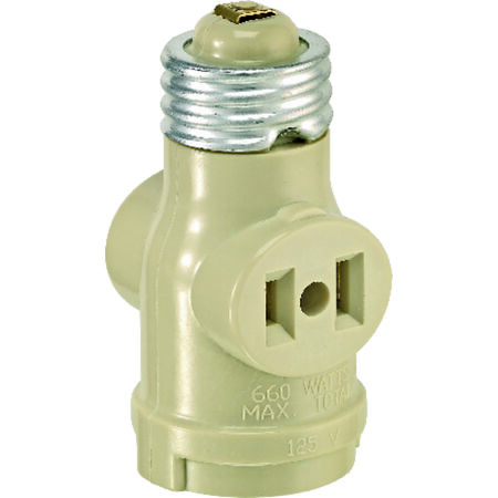 Leviton Plastic Medium Base Lampholder 1 pk