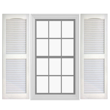 Pontiac Trail Open Louver Shutter 14.5 in. x 71 in. Dover White/Paintable