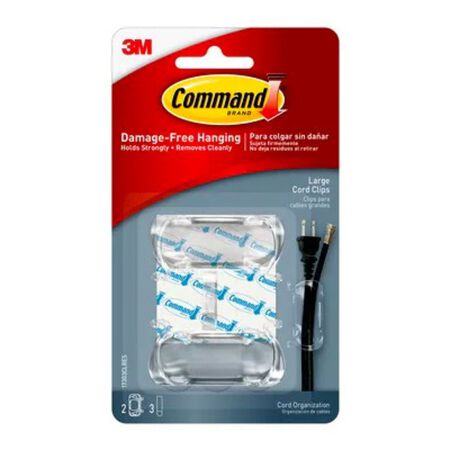3M Command Clear Plastic Cord Clips 2.13 in.