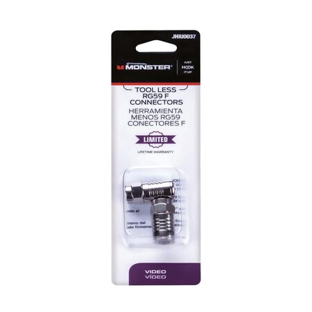 Monster Just Hook It Up Cable RG59 Coaxial Connector 2 pk