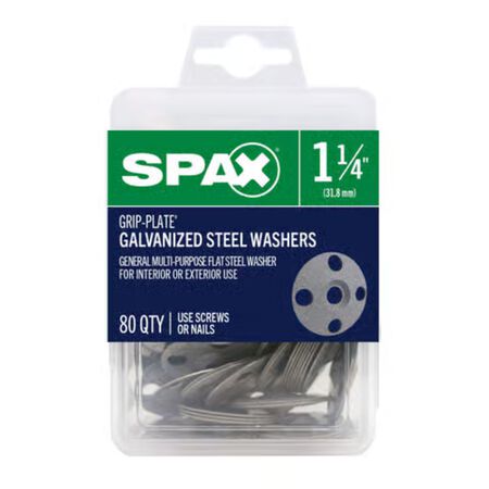 SPAX Grip-Plate Galvanized Steel 1-1/4 in. Flat Washer 80 Pack