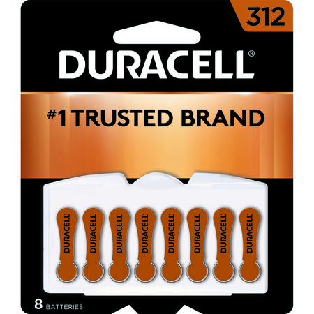 Duracell Zinc Air 312 1.4 V 185 Ah Hearing Aid Battery 8 pk