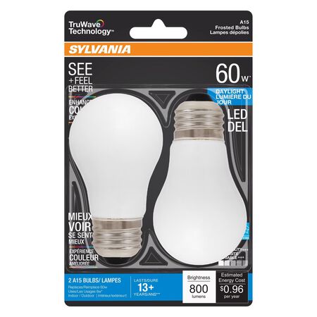 Sylvania Truwave A15 E26 (Medium) LED Bulb Daylight 60 Watt Equivalence 2 pk