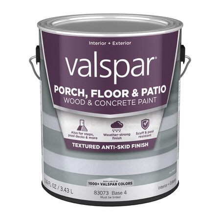 Valspar Porch, Floor & Patio Wood & Concrete Anti-Skid Paint Clear Base 4 Floor and Patio Coating 1
