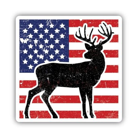 Sticker Northwest Deer American Flag Sticker
