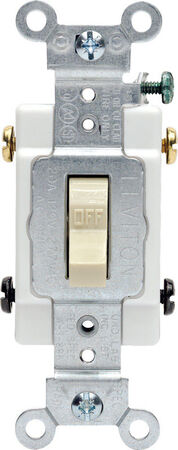 Leviton 20 amps Double Pole Toggle AC Quiet Switch Ivory 1 pk