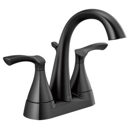 Delta Sandover Matte Black Bathroom Faucet 4 in.