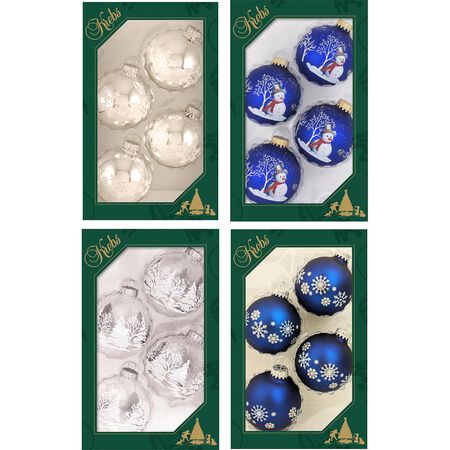 Christmas by Krebs Blue/Silver/White Ball Ornaments