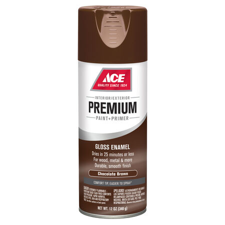Ace Premium Gloss Chocolate Brown Enamel Spray Paint 12 oz