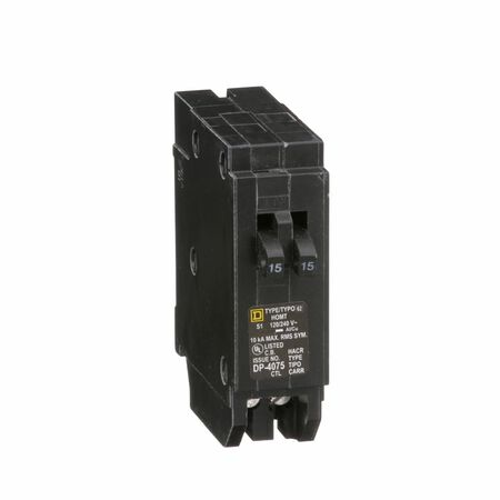 Square D HomeLine 15/15 amps Tandem Single Pole Circuit Breaker