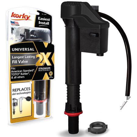 Korky 2X Toilet Fill Valve Black Plastic/Rubber For Universal