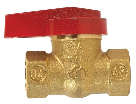 B & K Gas Ball Valve 3/8 in. FPT x 3/8 in. Dia. FPT Brass One Piece
