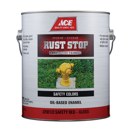 Ace Rust Stop Indoor / Outdoor Gloss Safety Red Oil-Based Enamel Rust Preventative Paint 1 gal