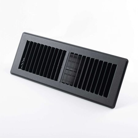 RectorSeal Tru Aire 4 in. H X 12 in. W 2-Way Powder Coat Black Steel Floor Register