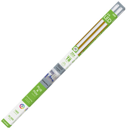 Feit Electric Plug & Play Linear Lamp Cool White 48 in. Bi-Pin T8 LED Bulb 32 Watt Equivalence 2 pk