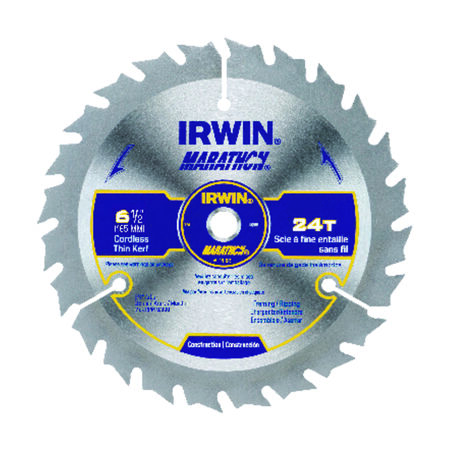 Irwin Marathon 6-1/2 in. D X 5/8 in. S Carbide Circular Saw Blade 24 teeth 1 pk