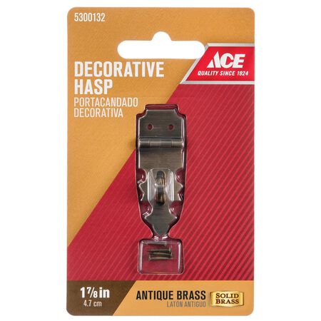 Ace Antique Brass Decorative Hasp 5/8 in. 1-7/8 in. 1 pk
