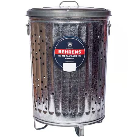 Behrens 20 gal. Galvanized Steel Composter/Rubbish Burner Animal Proof/Animal Resistan Lid