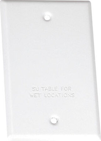 Sigma Rectangle Steel 1 gang Blank Box Cover For Wet Locations White