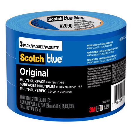 ScotchBlue .94 in. W X 60 yd L Blue Medium Strength Original Painters Tape 3 pk