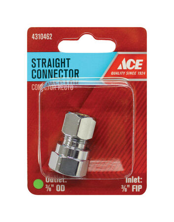 Ace 3/8 in. FPT X 3/8 in. D Compression Brass Straight Connector