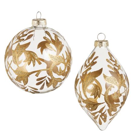 Raz 4 in. Gold Leaf Pattern Ornament