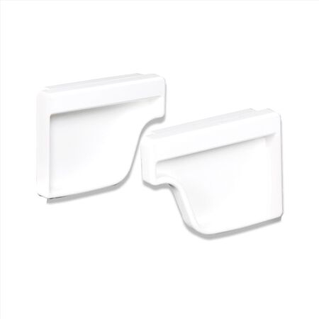 Amerimax 4.6 in. H X 2 in. W X 5 in. L White Vinyl K Gutter End Cap