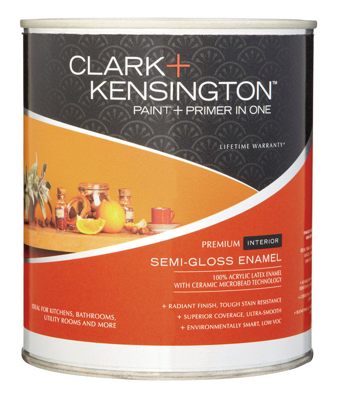 Clark+Kensington Paint and Primer In One Acrylic Latex Interior SemiGloss Midtone Tint Base 1