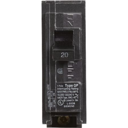 Siemens 20 amps Standard Single Pole Circuit Breaker
