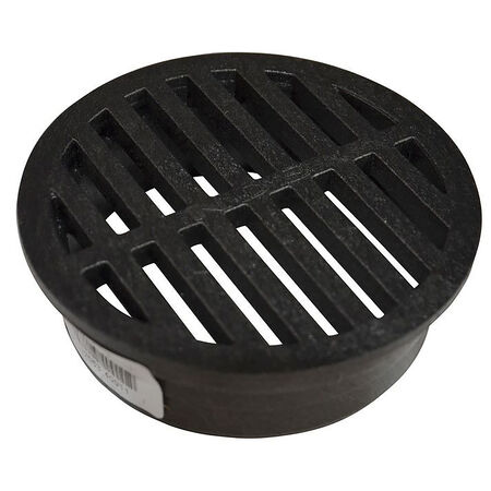 NDS 4-5/8 in. Black Round Polyethylene Drain Grate