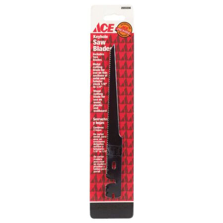 Ace 8 in. L X 1 in. W Carbon Steel Saw Blade 2 pk