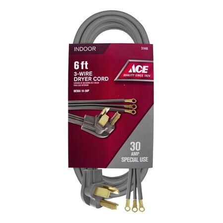 Ace 10/3 SRDT 6 ft. L Dryer Cord 3 Wire