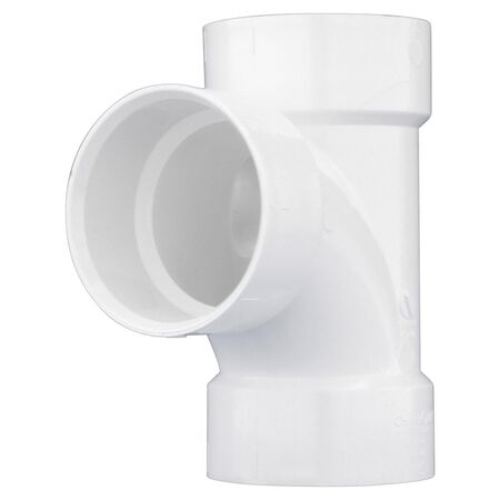 Charlotte Pipe Schedule 40 3 in. Hub X 3 in. D Hub PVC Sanitary Tee with Left Side Inlet 1 pk