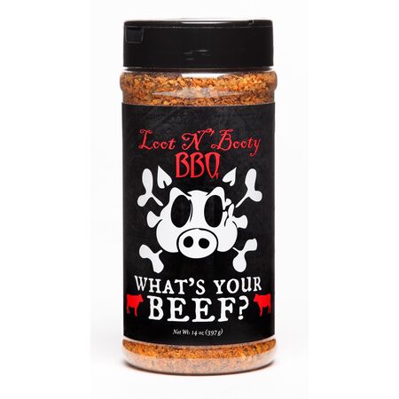 Loot N' Booty What's Your Beef BBQ Rub 14 oz