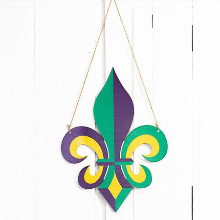 The Royal Standard Mardi Gras Fleur de Lis Door Hanger