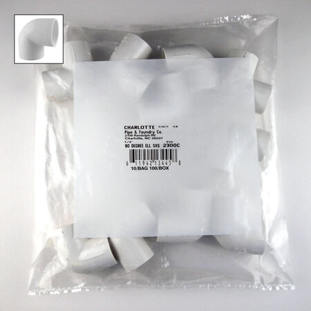 Charlotte Pipe Schedule 40 1/2 in. Slip X 1/2 in. D Slip PVC Elbow 1 pk