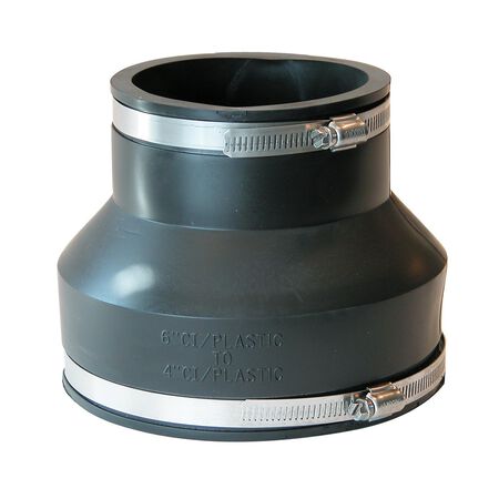 Fernco Schedule 40 6 in. Hub X 4 in. D Hub PVC Flexible Coupling 1 pk