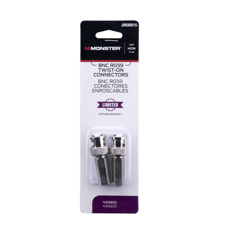 Monster Just Hook It Up Twist-On BNC Coaxial Connector 2 pk