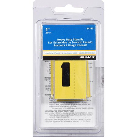 HILLMAN 1 in. Card Stock Block Letter & Number Stencil Pack 1 Inch Stencil Set 47 pk