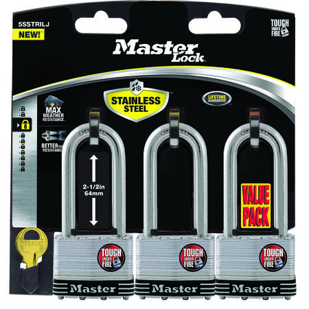Master Lock 2 in. W Stainless Steel 4-Pin Cylinder Padlock