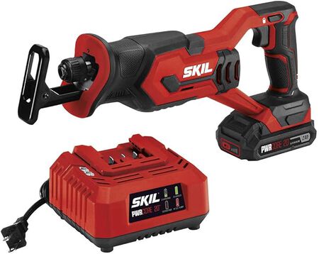 SKIL 20V Compact Reciprocating Saw Includes 2.0Ah PWR CORE 20 Lithium Battery and Charger