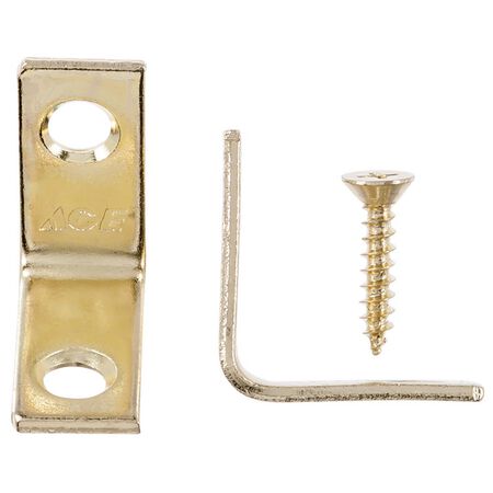 Ace 1 in. H X 2.75 in. W X 1 in. D Brass Inside L Corner Brace