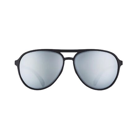 goodr Mach G - Add the Chrome Package Sunglasses Unisex Black Frame Silver Lens Polarized