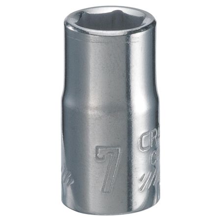 Craftsman 7 mm X 1/4 in. drive Metric 6 Point Standard Shallow Socket 1 pc