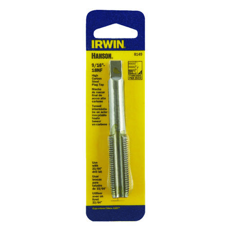 Irwin Hanson High Carbon Steel SAE Fraction Tap 9/16 in.-18NF 1 pc