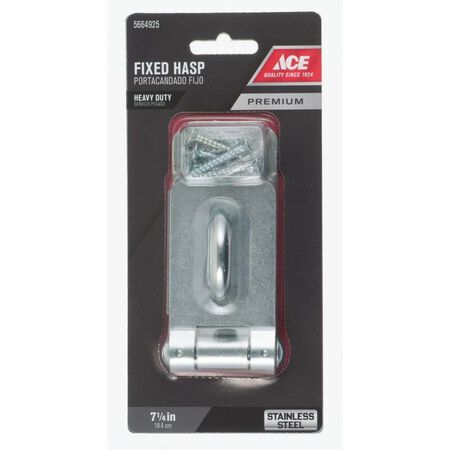 Ace Stainless Steel 7-1/4 In. L Fixed Staple Safety Hasp